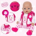 thumbnail image 3 of AmaMary Cotton Hot Pink Bunny Outfit for 16-18 inch Dolls – 4-Piece Jacket Long Sleeve Pants Socks Set for Girls Birthday Gift Holiday Dress-Up & Toddler Pretend Play, 3 of 5