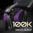 thumbnail image 2 of Dowinx Ergonomic Gaming Chair with Pocket Spring Cushion & Massage Lumbar Support - High Back Office Computer Chair with Footrest for Adults, 302LBS Capacity, Leather Design， Purple, 2 of 7