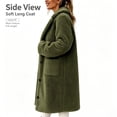 thumbnail image 5 of Smsaxvxz Women's Winter Coat Casual Trench Fleece Long Collared Warm Jacket with Pockets Green 2XL, 5 of 6