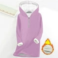 thumbnail image 2 of safuny Wearable Blanket Zip Up Hoodie Oversized Fleece Line Hoodie Long Sleeves Heavyweight Cozy Sweatshirt Purple _a S, 2 of 3