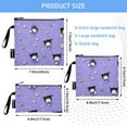 thumbnail image 3 of Haosy 3 Pack Reusable Ziploc Bags BPA Free Healthy Food Storage Bag Leakproof Sandwich Snack Freezer Bags Kuromi and Flower, 3 of 7
