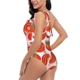 thumbnail image 4 of Pofeuu Tomatoes Print Women's One Piece Swimsuits One Shoulder Swimwear Asymmetric Ruffle Monokinis Bathing Suits-Medium, 4 of 6