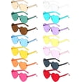 thumbnail image 2 of Gafas de sol con forma de corazón, tendencia europea y americana, gafas de sol de una pieza sin montura, 2 of 5
