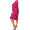 thumbnail image 3 of MOA Collection Women's Plus Size Casual Loose Fit Dolman Sleeve Midi Dress, 3 of 5