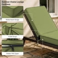 thumbnail image 3 of Snubbull 4 Pack Outdoor Chaise Lounge Cushions with High-Density Foam Ties Waterproof & Fade Resistant for Lawn and Pool Lounge Chairs, 80x26x4 inch, Light Green, 3 of 7