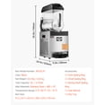 thumbnail image 2 of VEVOR Commercial Slushy Machine, 12L Single Tank Frozen Drink Machine, 48 Cups Stainless Steel Margarita Smoothie Frozen Drink Maker, Slushie Maker, 2 of 9
