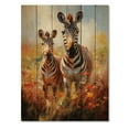 thumbnail image 3 of Designart "Zebra Impressionist Zebras II" Animals Print on Natural Pine Wood, 3 of 5