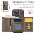 thumbnail image 6 of ELEHOLD Case for iPhone 15 Pro Max, Magnetic 2 in 1 Detachable Leather Wallet Case with Card Holder & Stand,Coffee, 6 of 6