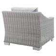 thumbnail image 6 of Modway Conway Sunbrella? Outdoor Patio Wicker Rattan 2-Piece Armchair and Ottoman Set in Light Gray Gray, 6 of 11