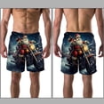 thumbnail image 3 of luoweisi Men's Beach Shorts Quick Dry Swim Trunks with Mesh Lining Santa Claus Motorcycle L, 3 of 5