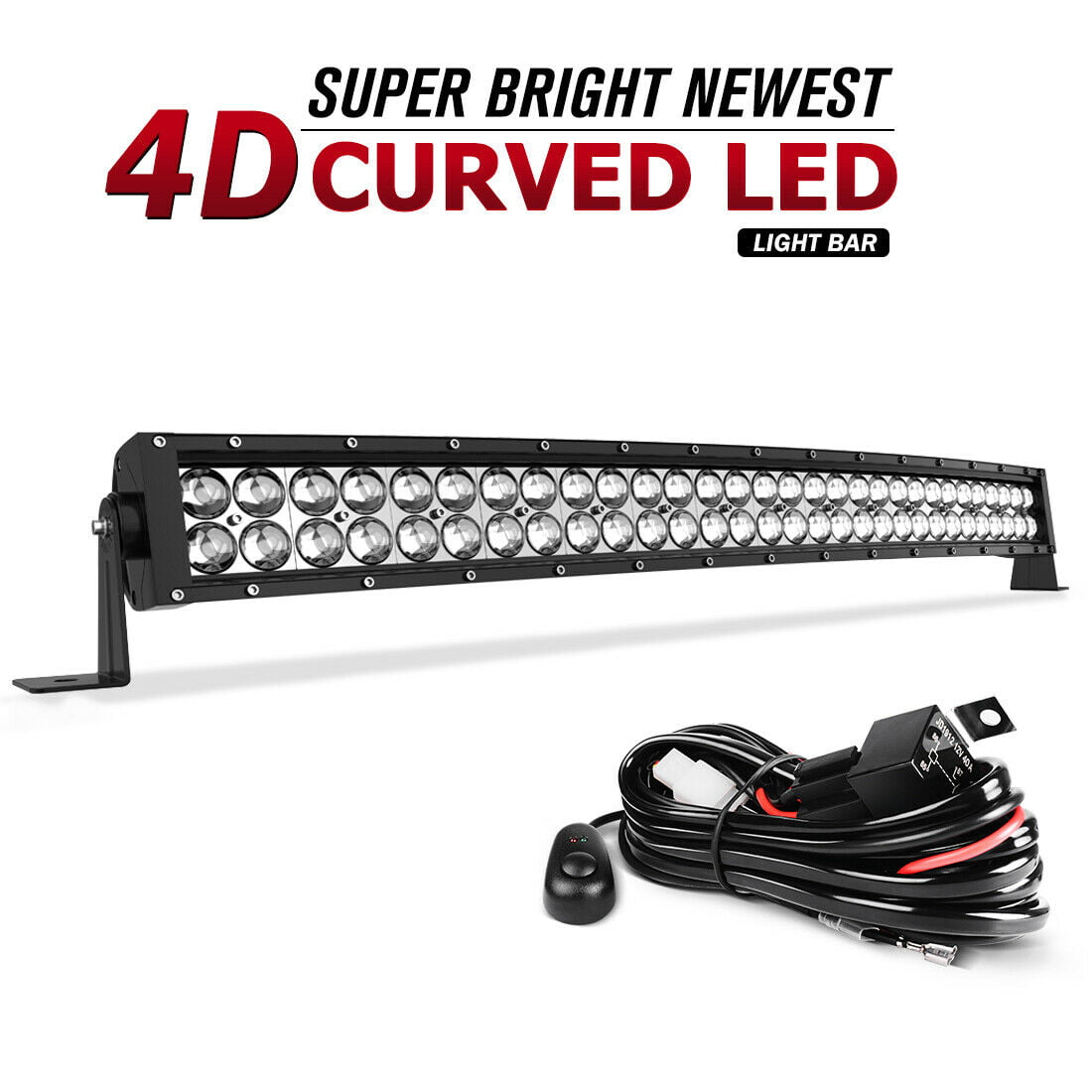 72W 12inch CREE Led Work Light Bar Flood Spot SUV Boat Driving Lamp Offroad 4D 