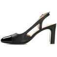 thumbnail image 3 of Journee Womens Reignn Sling Back Mid Block Heel Almond Toe Pumps, Widths Available, 3 of 10
