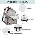 thumbnail image 3 of Orange Green White Checkerboard Checkered Pattern Backpack for School,Cute School Bag,Schoolbag with Adjustable Shoulder Straps & Padded Back,15.25"x11.5"x5.25", 3 of 4
