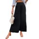thumbnail image 1 of Pantalones largos de mujer cintura alta pierna ancha cintura elástica Color puro transpirable cómodos pantalones sueltos para citas diarias, 1 of 5
