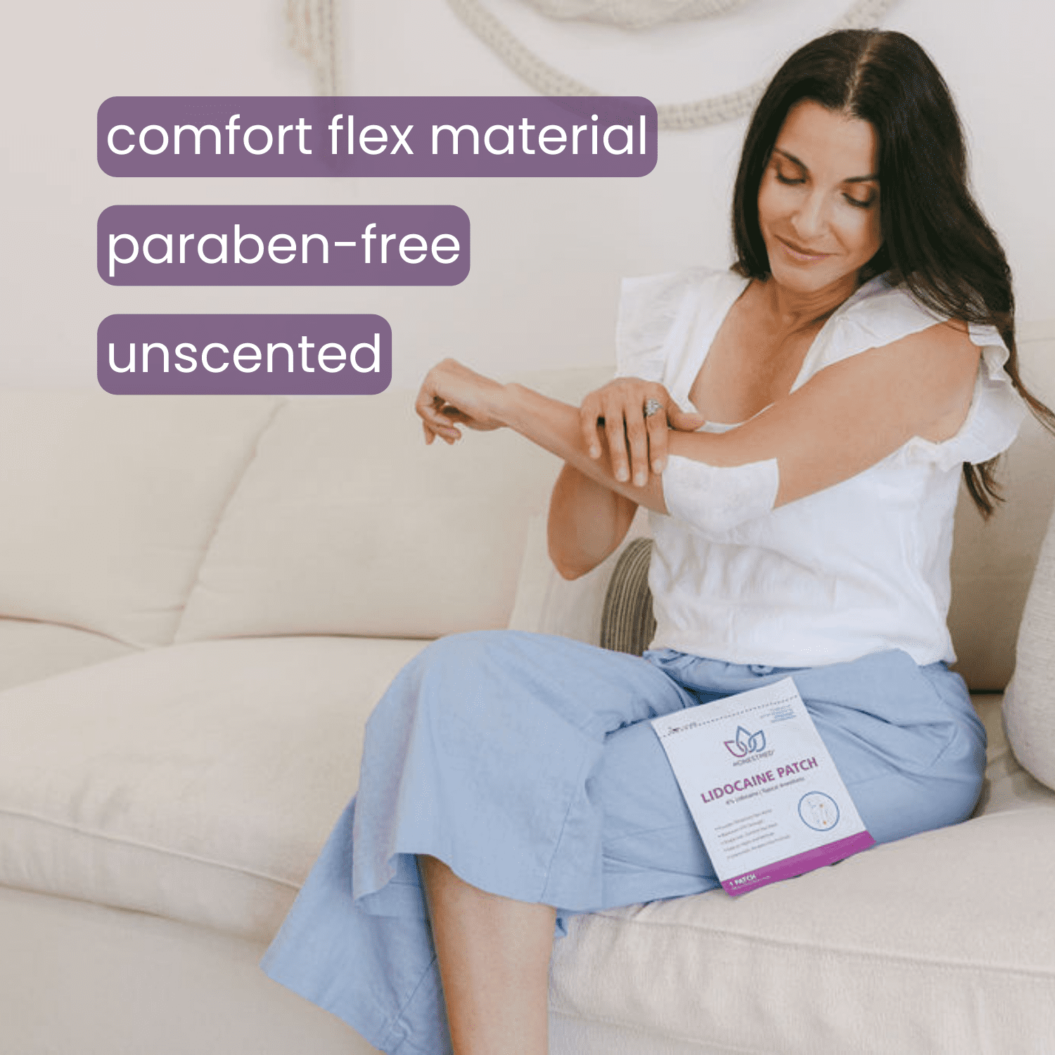 HonestMed Maximum Strength OTC Pain Relief Patch, 4% Lidocaine, Unscented, 3.9” x 5.5”, 30 Count Box