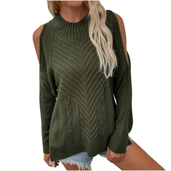 Lilgiuy Women Solid Color Casual Crew Neck Long Sleeve Loose T-Shirt Blouse Tops Sweater,Army Green,4 2022 Fall Winter