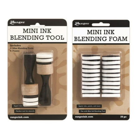 Ranger Ink Pad Ranger Mini Ink Blending Tool Set, Round (Mini Ink Blending Tool With Replacement Foams) ()