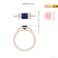 thumbnail image 4 of ANGARA Natural Square Sapphire & Baguette Diamond Rectangle Link Ring in 14K Rose Gold for Women (Size-5mm) | September Birthstone, Anniversary, Jewelry Gift for Women | Natural Blue Sapphire Ring, 4 of 9