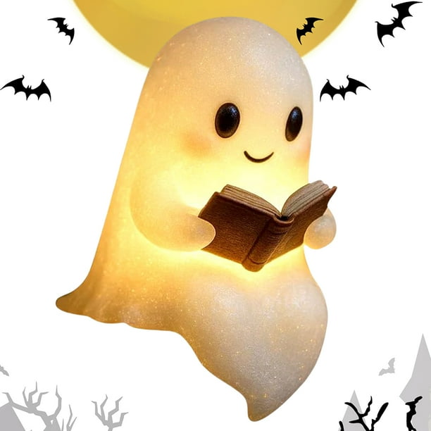 Halloween Ghost Night Light Reading Lámpara Libros para Amantes Los (1pc Pequeño)