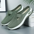 thumbnail image 5 of Slip On Shoes Women,Backless Sneakers for Women,Backless Sneakers,Women Mules Shoes Slip On,Mule Slippers for Women,Hollow Out Women's Ladies Mesh Shoes Footwear Flat Breathable Shoes,Green,6.5, 5 of 5