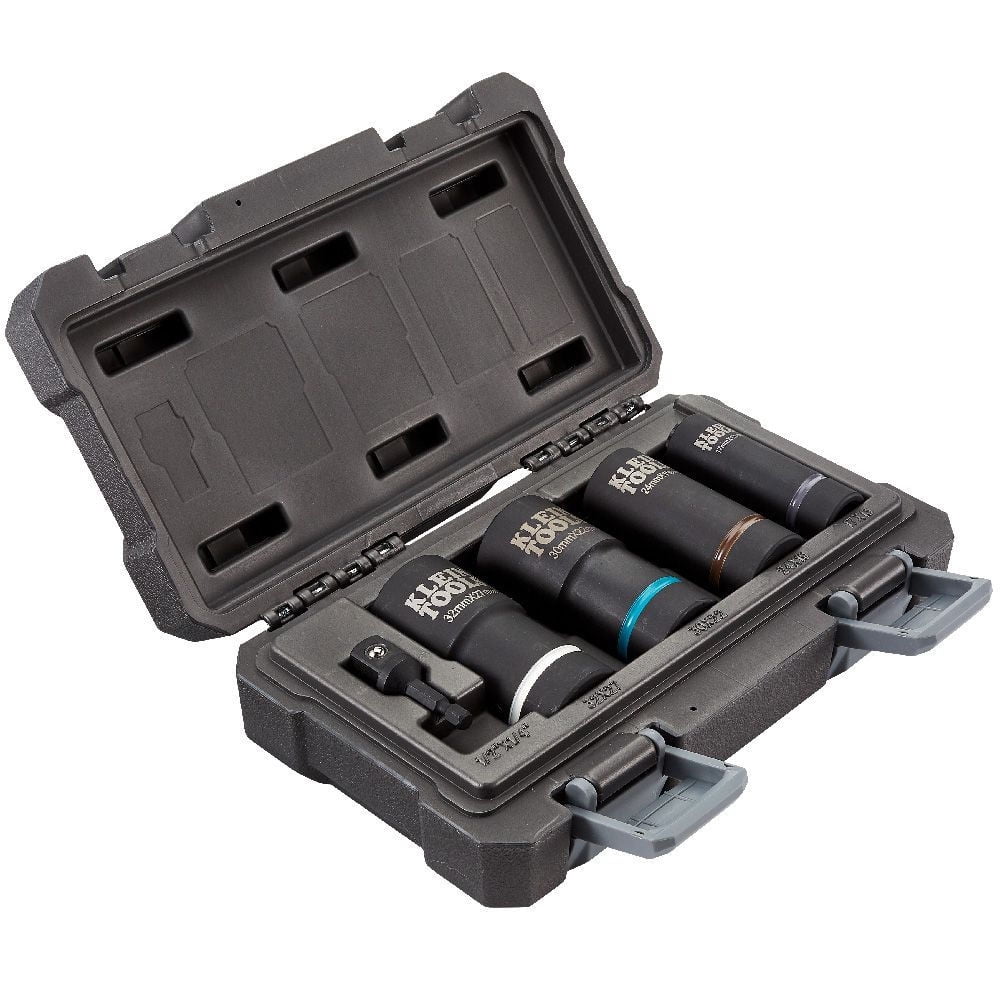 Klein Tools 66050E 5-Piece 12-Point 2-in-1 Metric Impact Socket Set