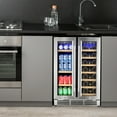 thumbnail image 5 of Simzlife Wine and Beverage Refrigerator, Wine Cooler- 21 Bottles & 88 Cans, Built-in/Freestanding Dual Zone Wine Fridge with Glass Door, Removable Shelves for Home/Bar/Office, 5 of 11