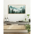 thumbnail image 2 of SHENIFY Fog Pine Green Tree Forest Wall Art Nordic Nature Modern Artwork Prints Decor 8x16in Natural Framed, 2 of 5