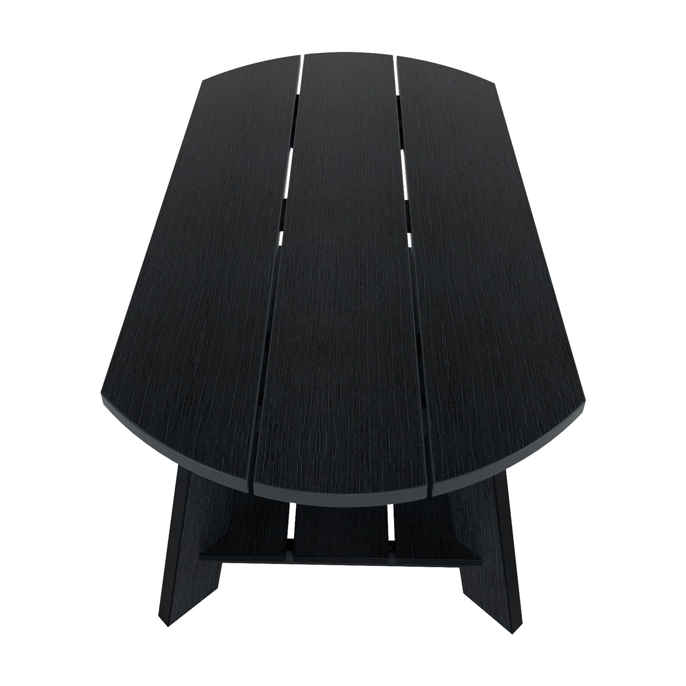 WestinTrends Tuscany Outdoor Coffee Table, Real Wood Like All Weather HIPS 2 Tier Patio Adirondack Coffee Table, Black