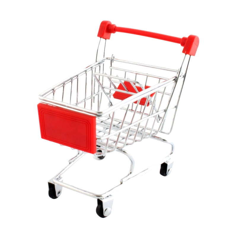 1X Dark Miniature Metal Grocery Shopping Cart/ Doll Size/ Home Decoration Tx HK 