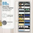 thumbnail image 3 of Over the Door Organizer 5 Tiers,FiveBox 88lbs Extra Large Over the Door Storage of 10 Compartments & 10 Mesh Pockets,Heavy Duty Behind Door Hanging Organizer for Bedroom Closet Bathroom Pantry,Black, 3 of 7