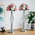 thumbnail image 4 of Nuptio 2/10 Pcs Fake Flower Ball Arrangement Bouquet, Artificial Flower, 15 Heads Plastic Roses with Base, Wedding Centerpiece Flower Rack for Parties Valentine's Day Home Décor, 4 of 7