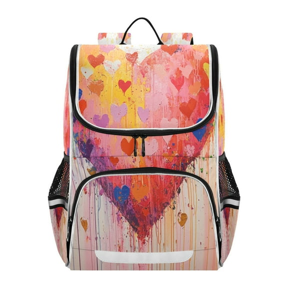 YAZAOO School Backpack Travel Bag Bookbags Bookbags Colorful Heartfelt Vibrance Pattern