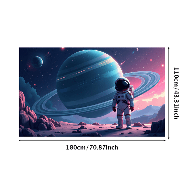 Outer Space Planets Pattern Cosmic Themed Space Exploration Galaxy Backdrop Banner Kids Party Supplies Photography Props Decorations Astronomy Event