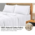 thumbnail image 6 of Royale Linens 300 Thread Count 100% Long Staple Combed Cotton Flat Sheet - Super Soft - Top Sheet - Queen Flat Sheet Sold Separately - Breathable, Cool & Crisp Percale Flat Sheet Only (Queen, White), 6 of 11