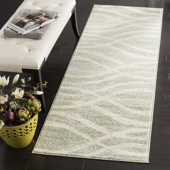 Safavieh Adirondack Isidor Geometric Swirls Runner Rug, Sage/Cream, 2'6" x 14'