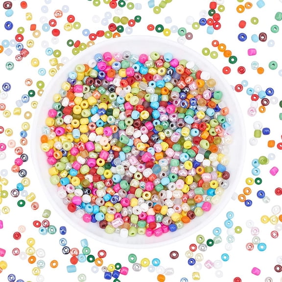 5 style Glass Seed Beads for DIY Jewelry Making Round Mixed color 4mm Hole: 1.5mm