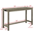 thumbnail image 3 of 4 Piece Bar Table and Chairs Tall Kitchen Breakfast Nook, 59" Sofa Table with Power Outlet - Small Dining Table Set with 3 Upholstered Stools for Living Room, Dining Room, Kitchen, Brown, 3 of 8