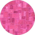 thumbnail image 1 of Ahgly Company Indoor Round Patchwork Pink Transitional Area Rugs, 8' Round, 1 of 4