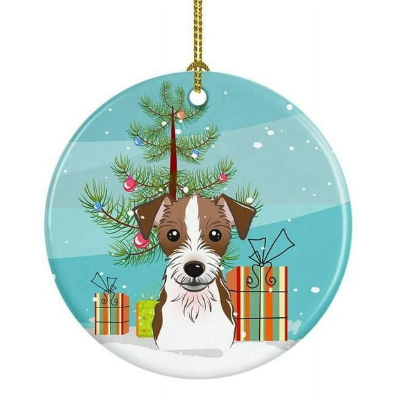 Carolines Treasures BB1574CO1 Christmas Tree & Jack Russell Terrier Ceramic Ornament