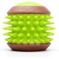 thumbnail image 2 of Dog Ball Toy–Perforated interactive chew toy ball, with bacon scent dental care, soft rubber, textured spikes, sturdy edges, suitable for small and medium-sized dog breeds (green), 2 of 4