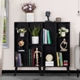 thumbnail image 7 of LELELINKY 5 Cube Open Shelf 5-Cube Storage Organizer Standard Wood Bookcase Bookshelf Wall Shelf 38" Tall Narrow Bookcase Display Stand Home Office, Black, 7 of 7