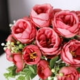 thumbnail image 5 of Artificial Flowers 2 Bunches Fake Peony Silk Flowers Arrangements with Eucalyptus Leaves Faux Realistic Bouquet for Wedding Decoration Home Table Centerpiece (Cream White), 5 of 5