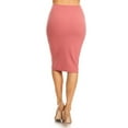 thumbnail image 3 of Women's Solid Basic Casual Knee High Waist Stretch Bodycon Pencil Skirt, 3 of 4