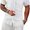 White, variant on Men 2 Piece Matching Summer Outfit Stripe Texture Short Sleeve Button Up Shirt and Shorts Casual Vacation Set