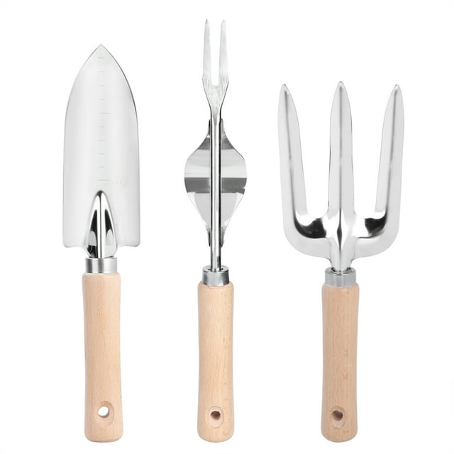3Pcs/Set Stainless Steel Garden Shovel Trowel Rake Digging Tool Flower Plant Gardening Hand Tools