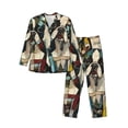 thumbnail image 1 of Balery Colorful Bulldog Duo Pijama para Hombre de Dos Piezas con Manga Larga, Conjunto de Dormir y Descanso Suave con Bolsillos-XX-Large, 1 of 1