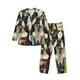 thumbnail image 1 of Balery Colorful Bulldog Duo Pijama para Hombre de Dos Piezas con Manga Larga, Conjunto de Dormir y Descanso Suave con Bolsillos-Small, 1 of 7