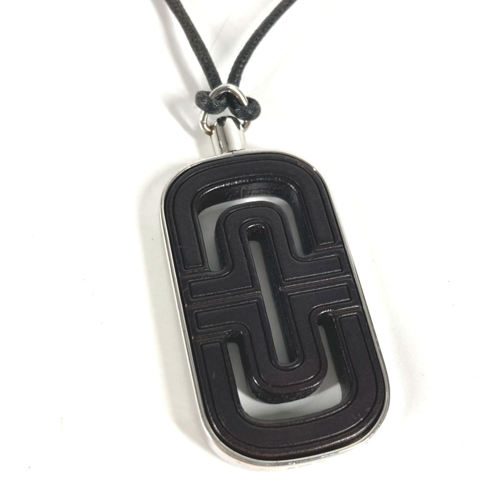 Pre-Owned BVLGARI Bvlgari Choker Logo Parentesi Leather Cord Necklace for Men and... (Good)