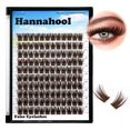 thumbnail image 1 of Hannahool 120 extensiones de pestañas individuales con rizo en D, tallo ancho, color marrón, para manualidades, mezcladas de 0.472-0.551 in, 0.551-0.630 in, 0.630-0.709 in, pestañas de volumen dramáti, 1 of 4