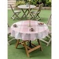 thumbnail image 4 of Outdoor Tablecloths with Umbrella Hole & Zipper, Pink Buffalo Plaid Round Tablecloths 60 Inch, Farmhouse Modern Checkered Waterproof Table Cloth, Patio/Pool/Picnic Table Covers, 4 of 8